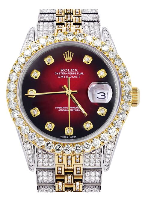 rolex day date iced out with red face|frostnyc Rolex iced out.